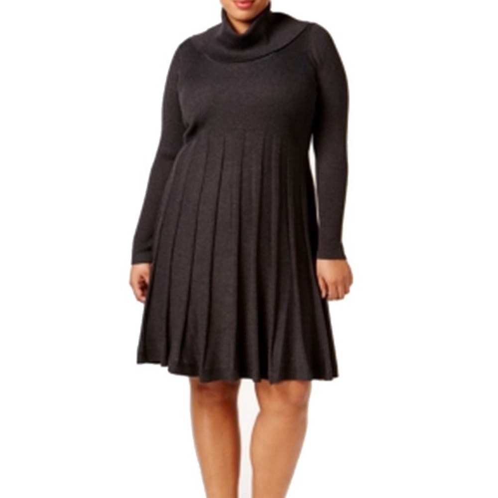 Calvin Klein cowl neck pleated sweater dress 2x
